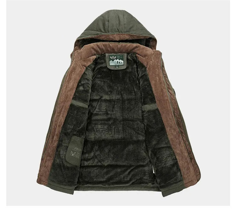 Chaqueta Hombre Invierno Forro Calido con Capucha
