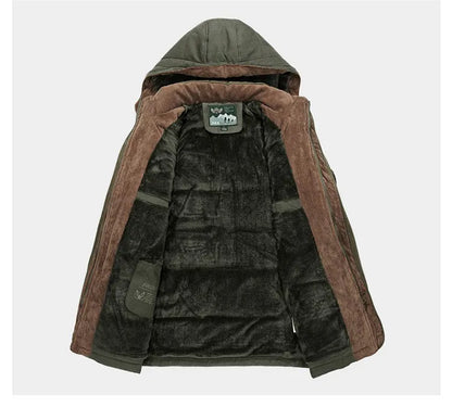 Chaqueta Hombre Invierno Forro Calido con Capucha