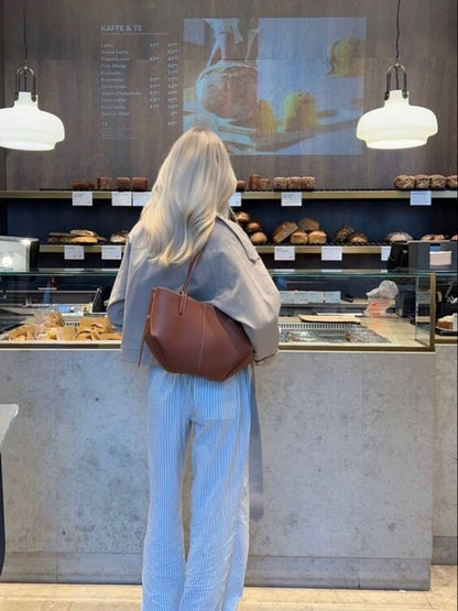 Bolso de Mano Mujer de Piel Alas Plegadas Gran Capacidad