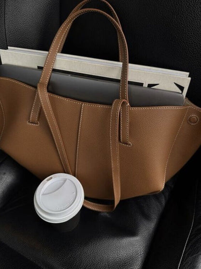 Bolso de Mano Mujer de Piel Alas Plegadas Gran Capacidad