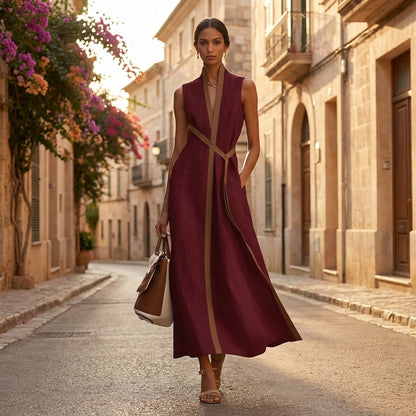 Vestido largo mujer cruzado ajustado