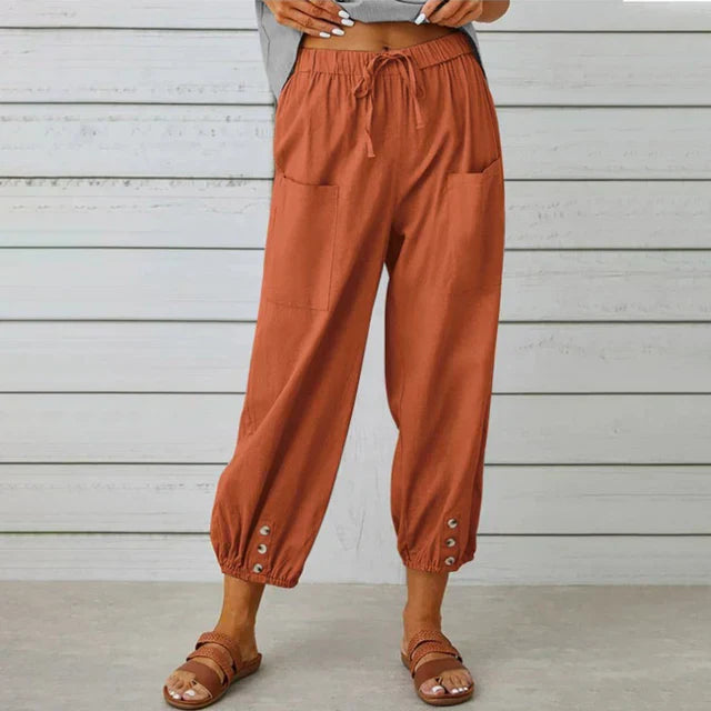 Pantalón Mujer Talle Alto Suelto Cómodo