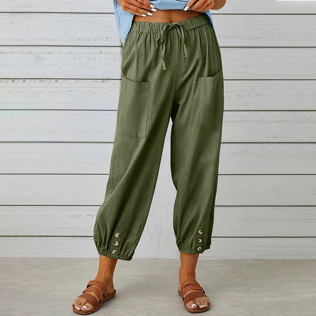 Pantalón Mujer Veraniego Fluido Cintura Elástica