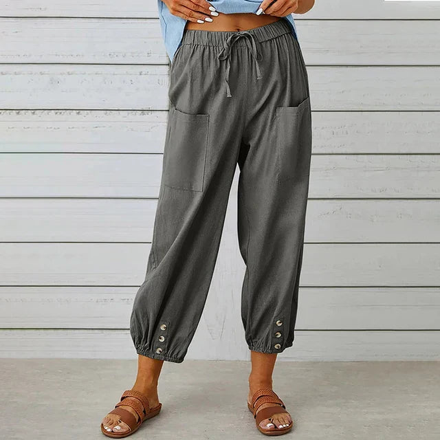 Pantalón Mujer Veraniego Fluido Cintura Elástica