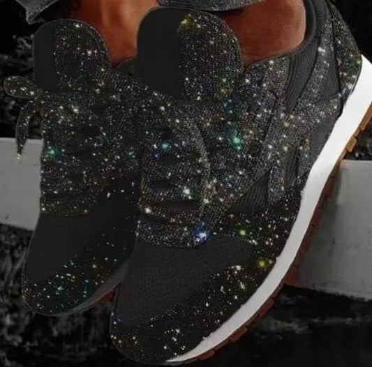 Zapatillas Mujer con Acabado Brillante y Efecto Glitter - Mavetta