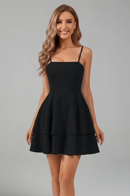 Vestido mini mujer Tirantes finos Falda con vuelo