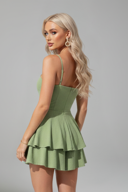 Vestido mini mujer Tirantes finos Falda con vuelo