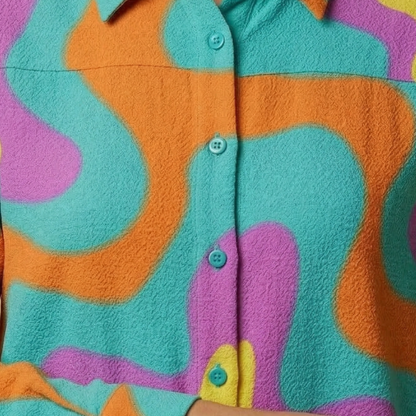 Vestido Playa Mujer Algodón Botones Manga Larga