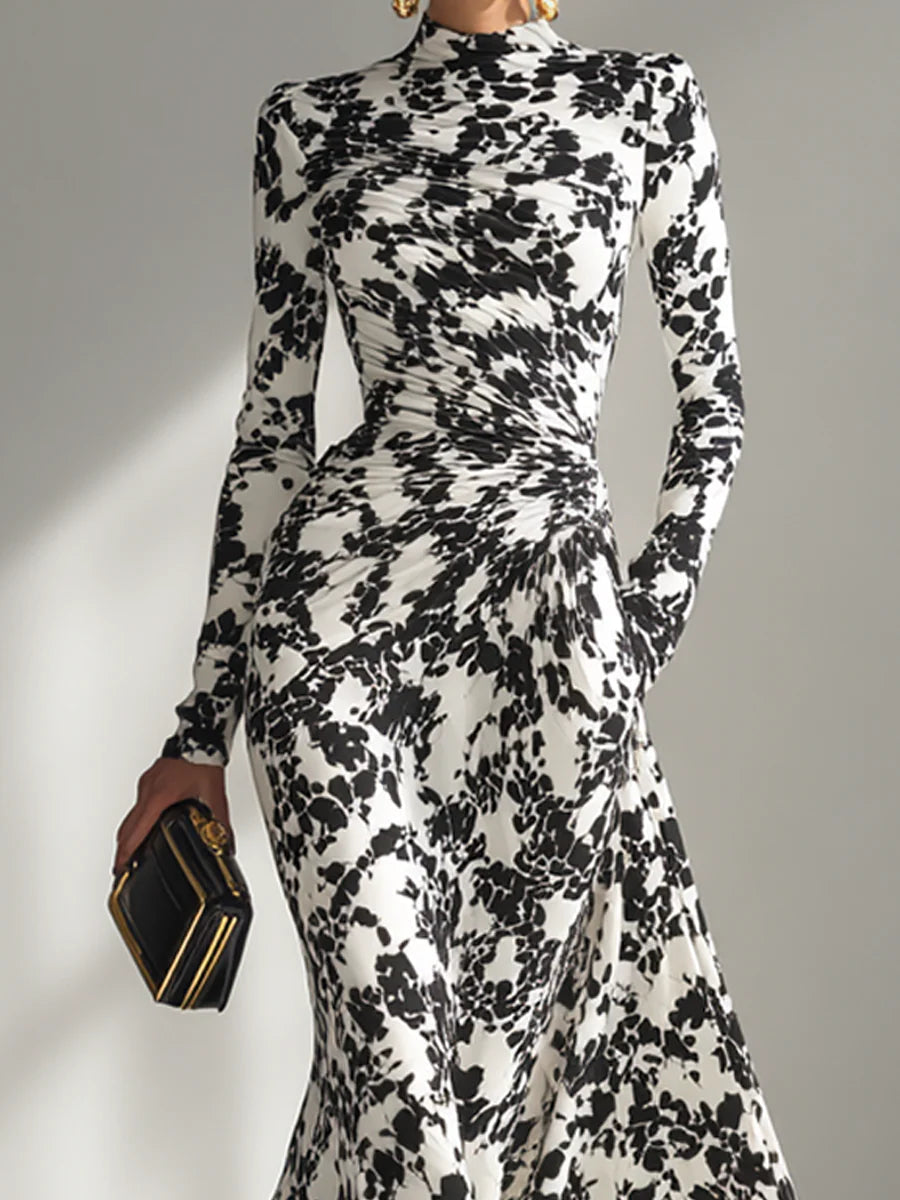 Vestido cruzado Mujer tejido elastico silueta elegante