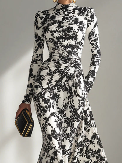 Vestido cruzado Mujer tejido elastico silueta elegante