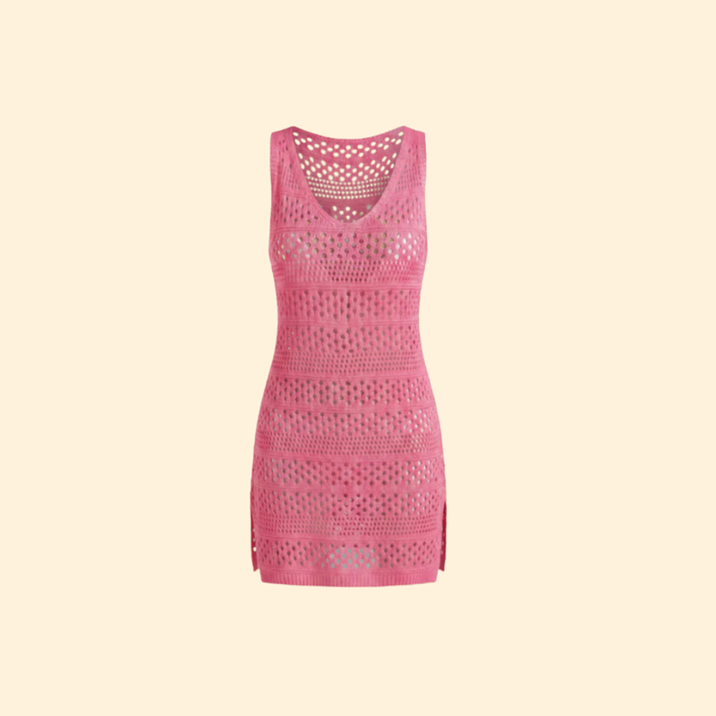 Vestido Playa Mujer de Encaje Crochet Ajustado - Mavetta