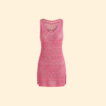 Vestido Playa Mujer de Encaje Crochet Ajustado - Mavetta