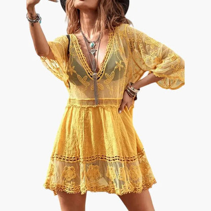 Vestido Playa Mujer de Encaje Corte Suelto