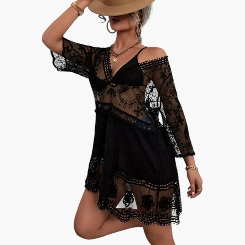 Vestido Playa Mujer de Encaje Corte Suelto