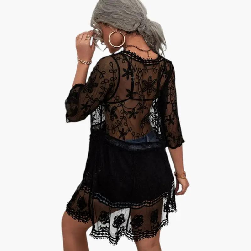 Vestido Playa Mujer de Encaje Corte Suelto