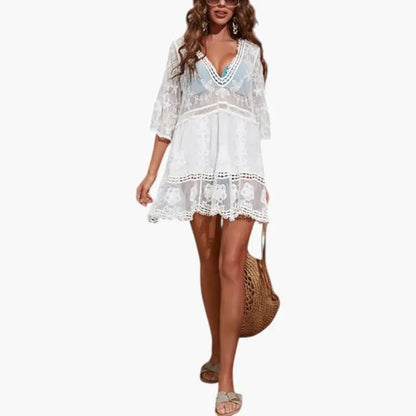 Vestido Playa Mujer de Encaje Corte Suelto