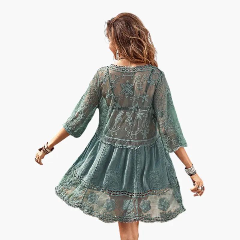 Vestido Playa Mujer de Encaje Corte Suelto