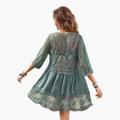 Vestido Playa Mujer de Encaje Corte Suelto