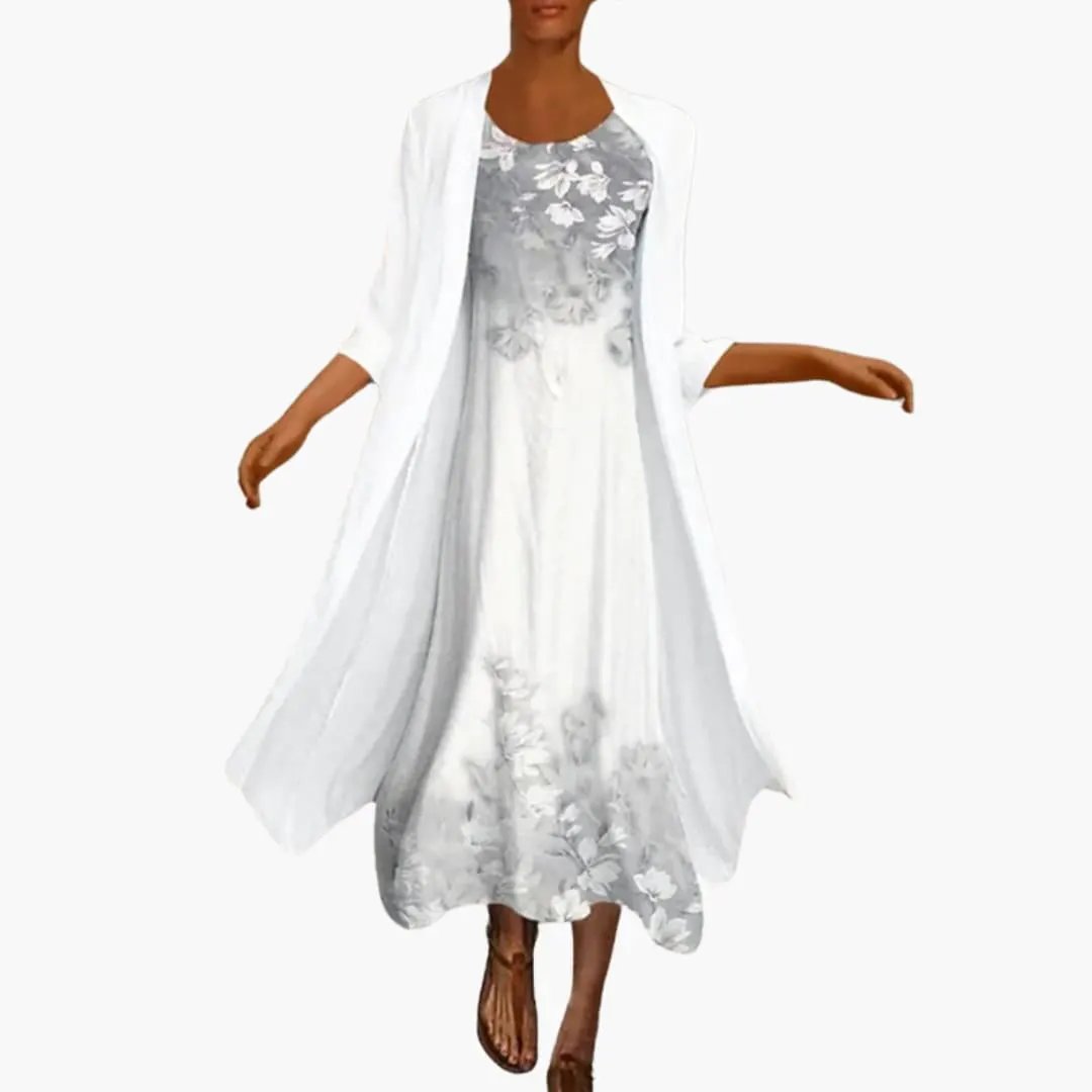 Conjunto mujer vestido maxi y cárdigan ligero - Mavetta
