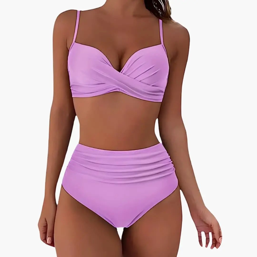 Conjunto bikini mujer de cintura alta y tirantes ajustables