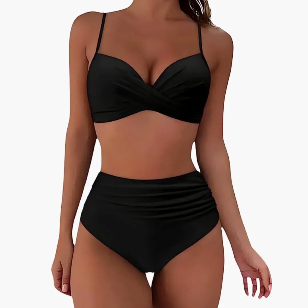 Conjunto bikini mujer de cintura alta y tirantes ajustables