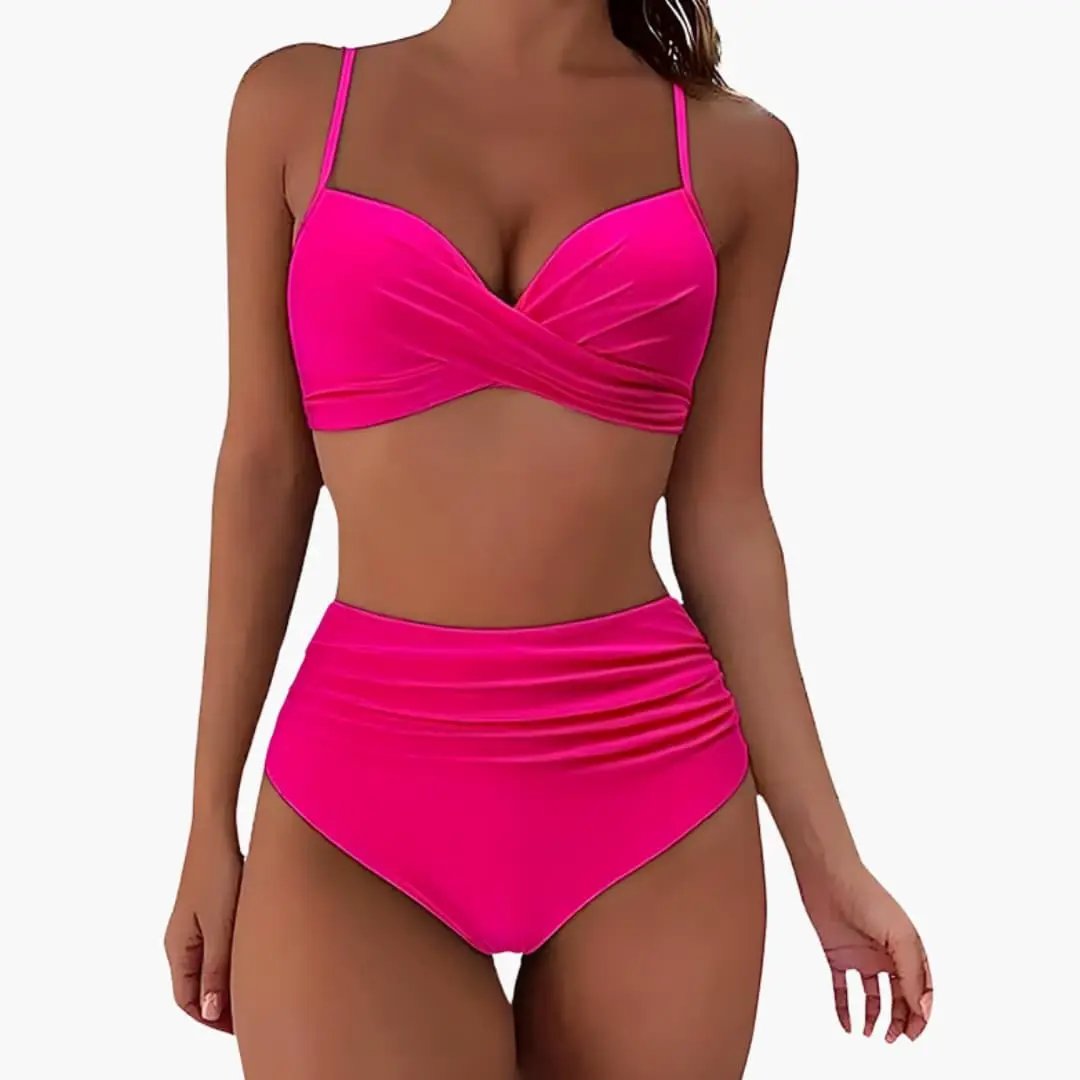 Conjunto bikini mujer de cintura alta y tirantes ajustables