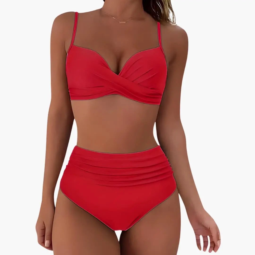 Conjunto bikini mujer de cintura alta y tirantes ajustables