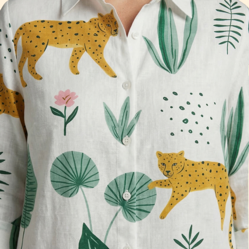 Vestido Camisero Mujer Playa Tela Ligera Manga Larga
