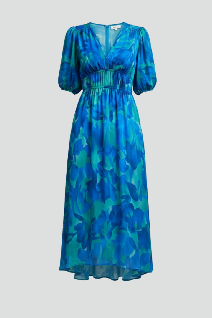 Vestido midi mujer de tela ligera escote en V - Mavetta