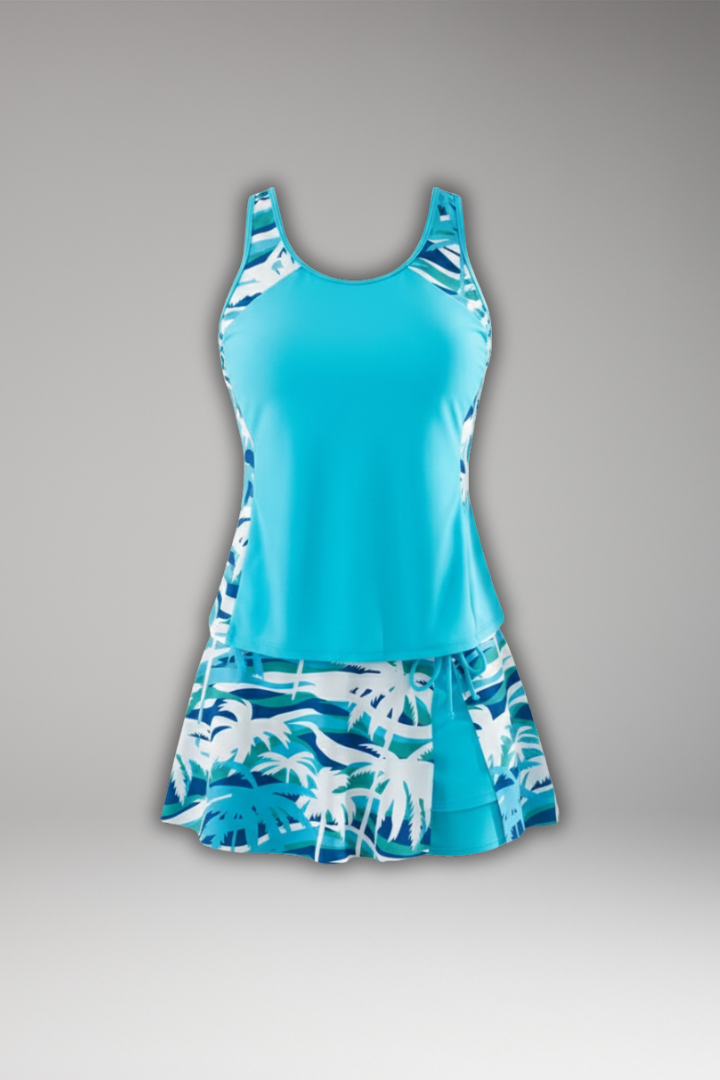 Bañador Tankini Mujer Espalda Deportiva con Falda Natación - Mavetta