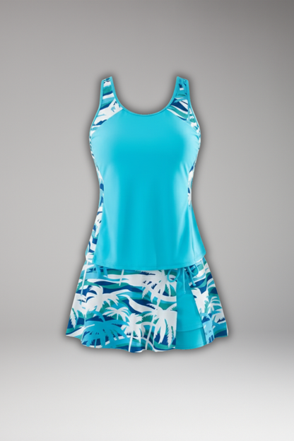 Bañador Tankini Mujer Espalda Deportiva con Falda Natación - Mavetta