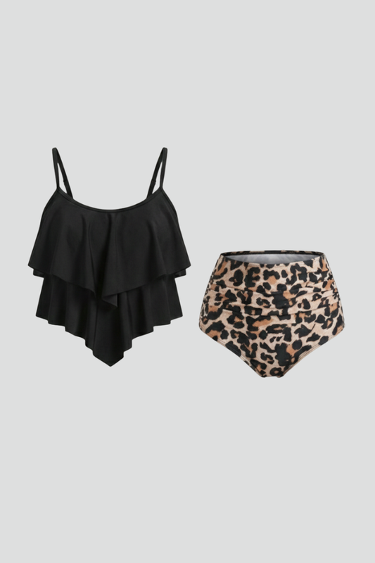 Bañador Tankini Mujer Volantes Braguita Talle Alto - Mavetta