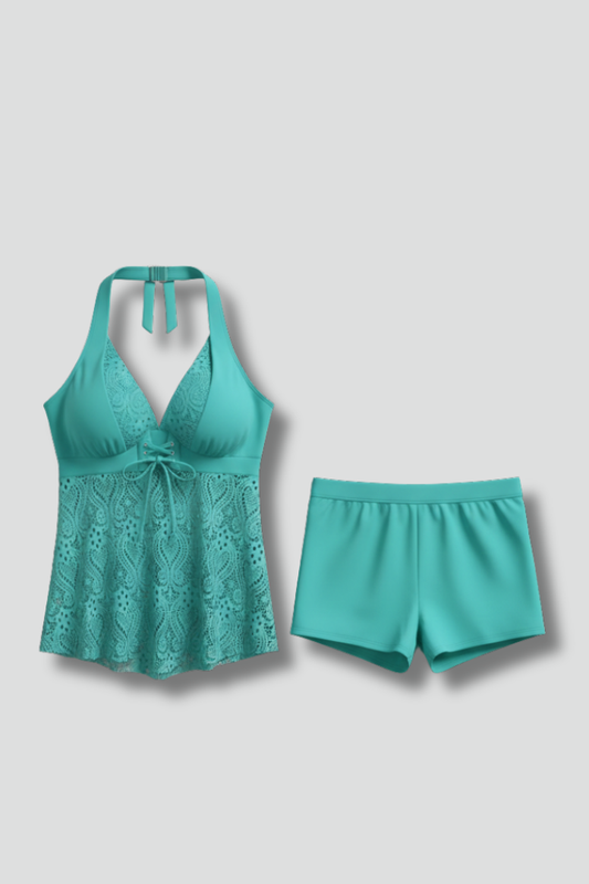 Bañador Tankini Mujer de Encaje con Pantalones de Natación - Mavetta