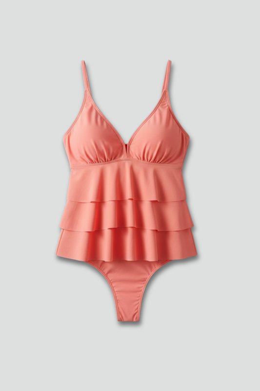Bañador Tankini Mujer de Dos Piezas con Volantes Escalonados - Mavetta