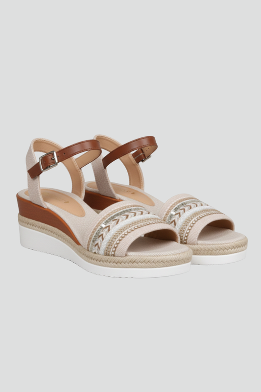Sandalias Cuña Mujer con Hebilla y Tiras Ajustables - Mavetta
