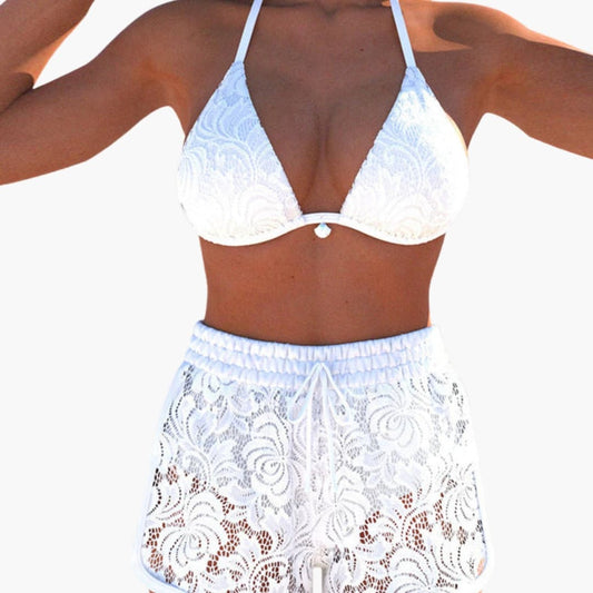Conjunto bikini mujer sin tirantes y shorts con cordón - Mavetta