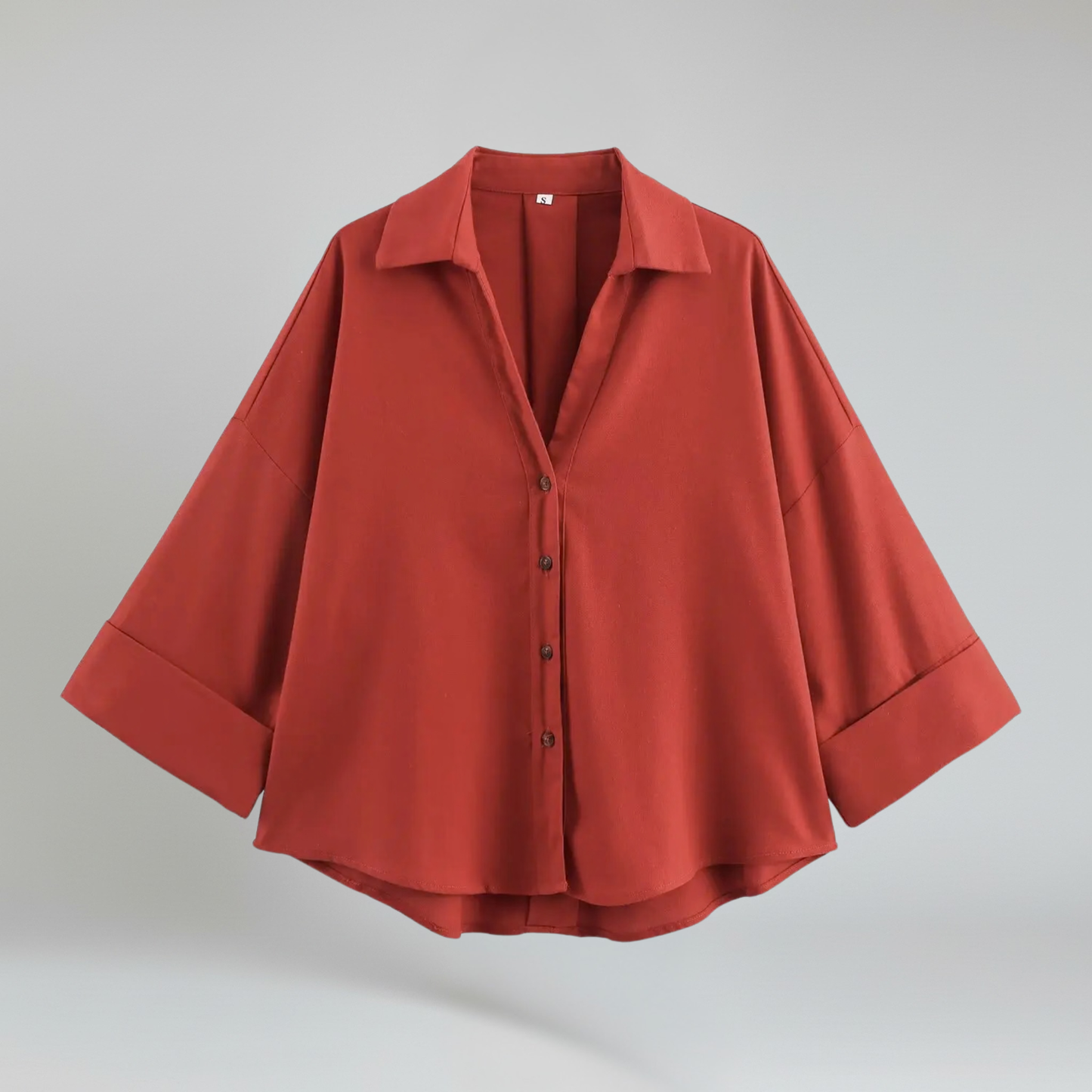 Camisa Mujer de Poliéster Cuello de Solapa Cierre Botones