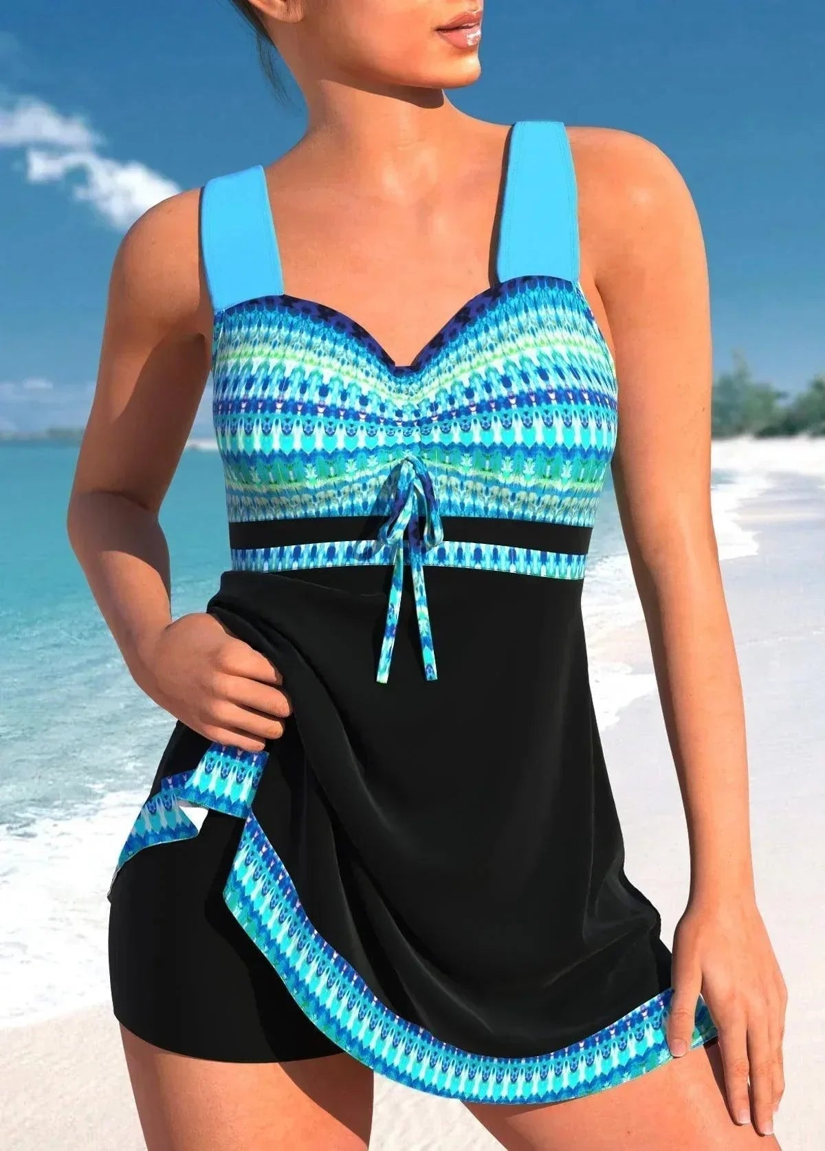 Bañador Mujer Dos Piezas Control Abdomen Estilo Vestido
