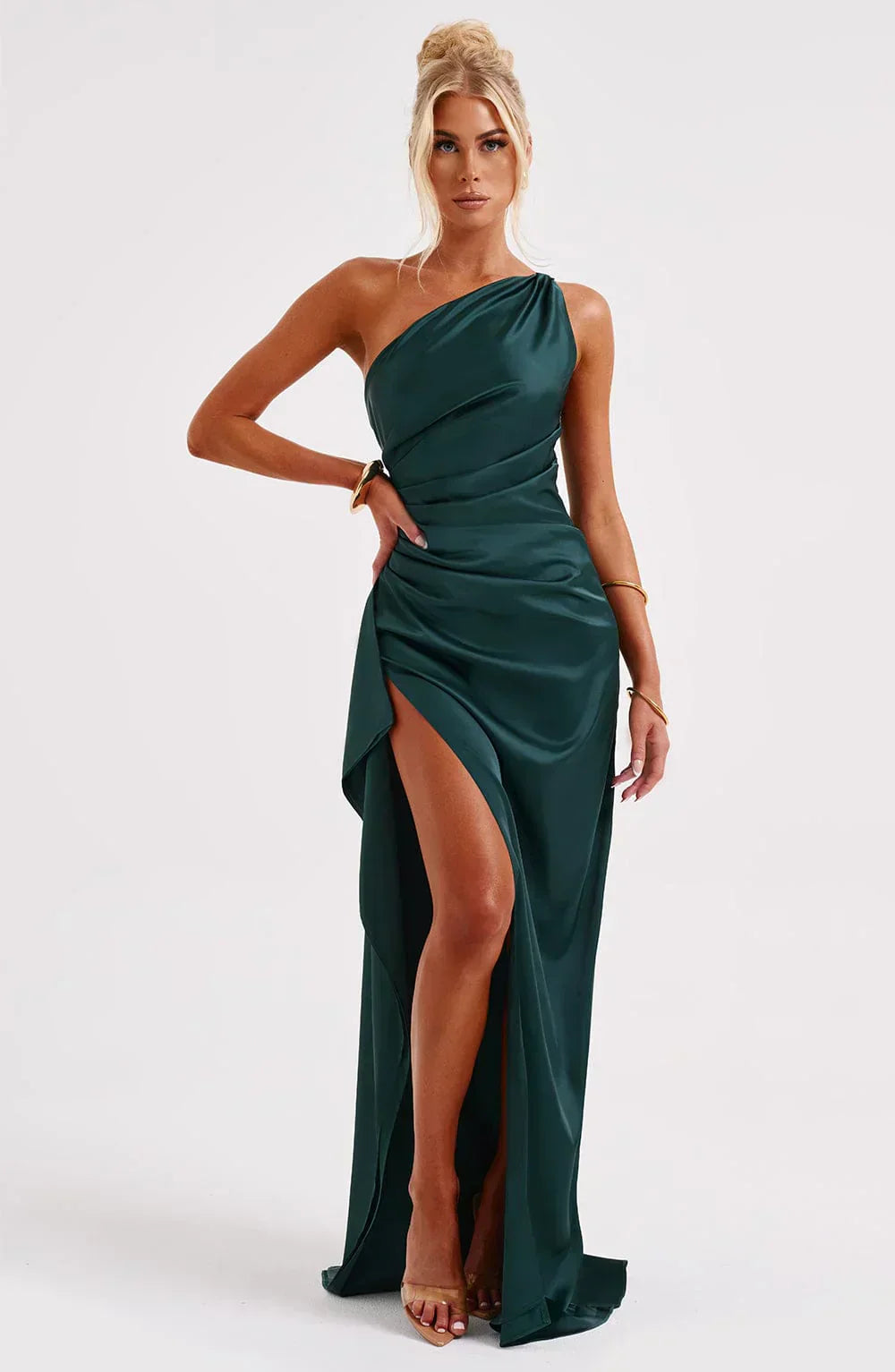 Vestido largo mujer con diseño asimétrico elegante