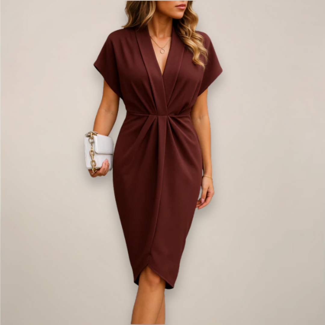 Vestido cruzado mujer con escote en pico elegante