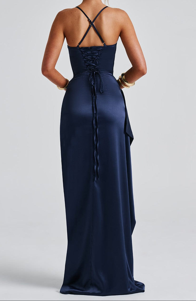 Vestido mujer elegante tirantes abertura alta