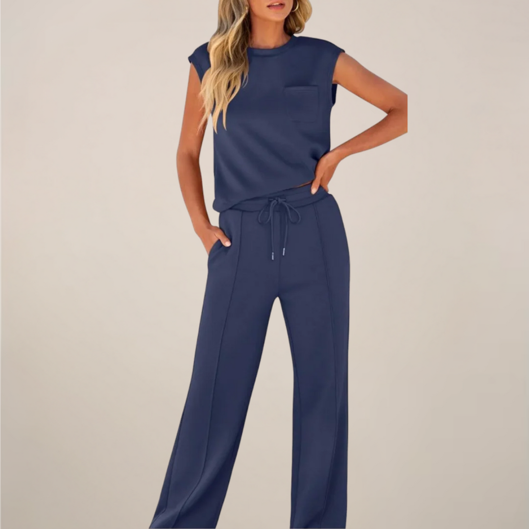 Conjunto Mujer de Primavera Pantalón con Cordón Ajustable