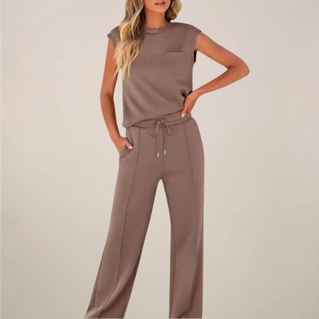 Conjunto Mujer de Primavera Pantalón con Cordón Ajustable