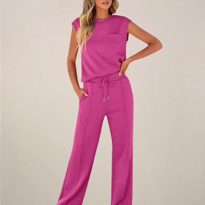 Conjunto Mujer de Primavera Pantalón con Cordón Ajustable