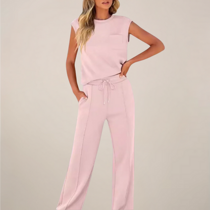 Conjunto Mujer de Primavera Pantalón con Cordón Ajustable