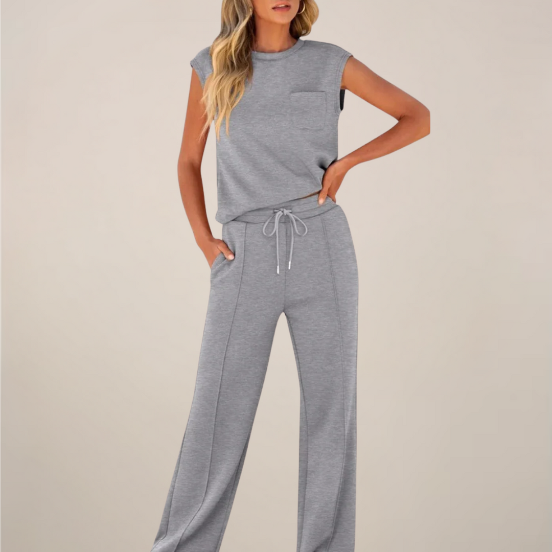Conjunto Mujer de Primavera Pantalón con Cordón Ajustable