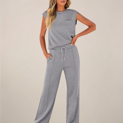 Conjunto Mujer de Primavera Pantalón con Cordón Ajustable
