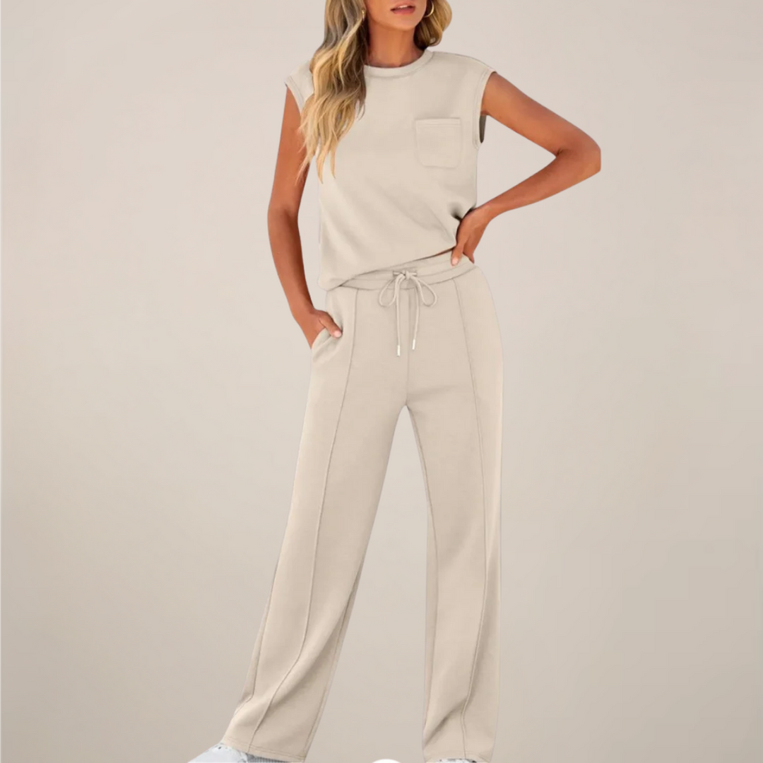Conjunto Mujer de Primavera Pantalón con Cordón Ajustable