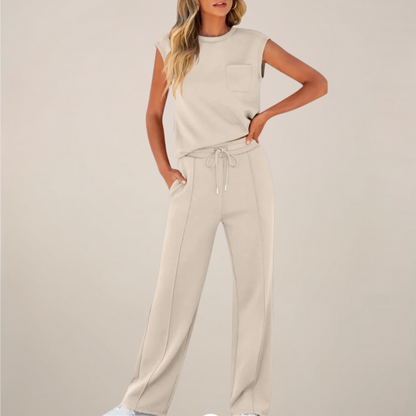 Conjunto Mujer de Primavera Pantalón con Cordón Ajustable