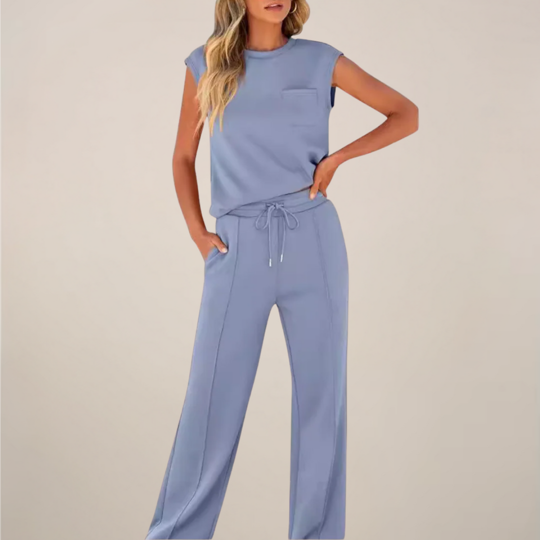 Conjunto Mujer de Primavera Pantalón con Cordón Ajustable
